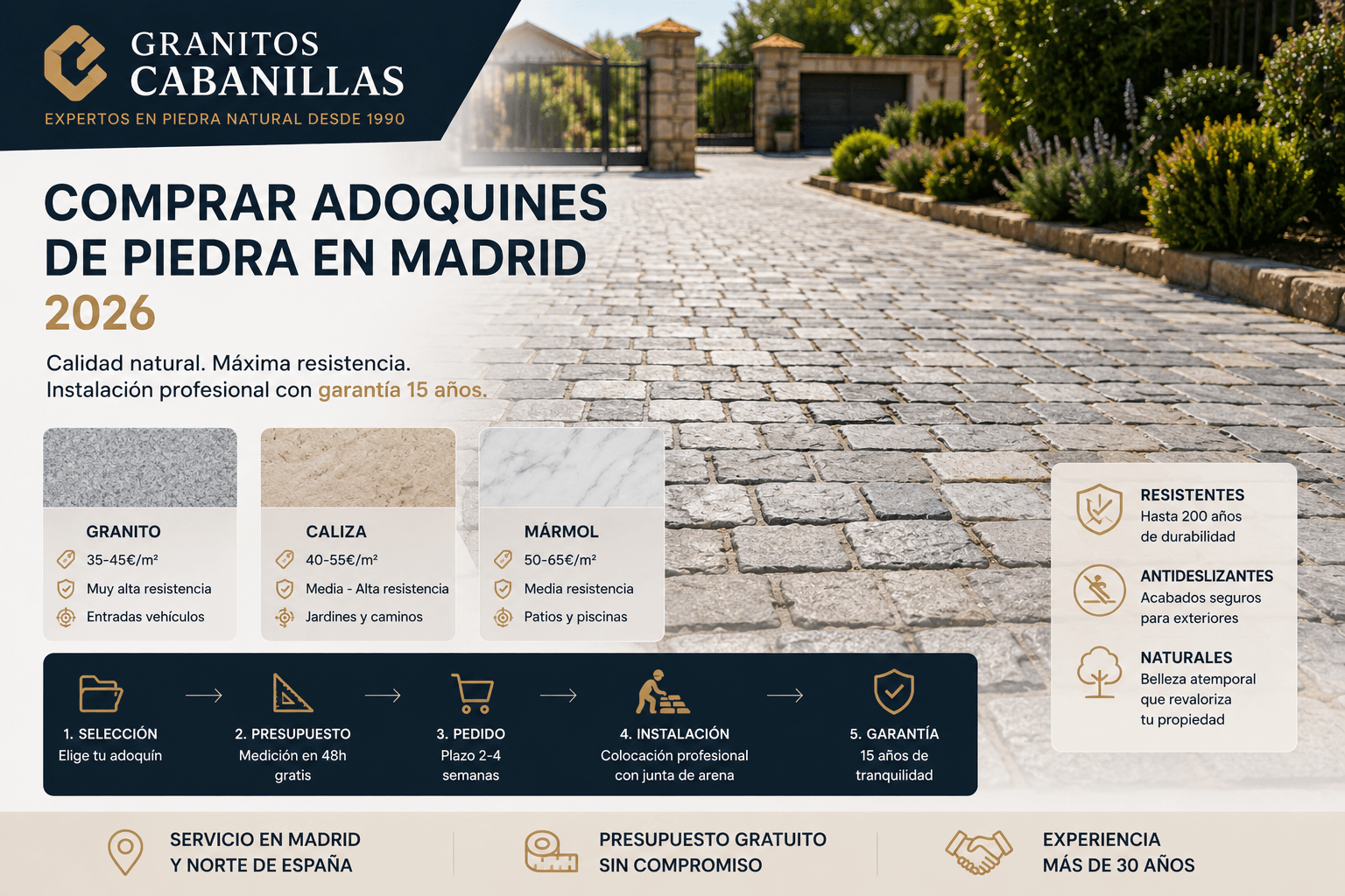 comprar adoquines de piedra en madrid