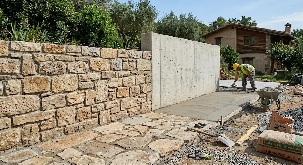 Piedra Natural vs Hormigón: Comparativa para Obras y Exteriores
