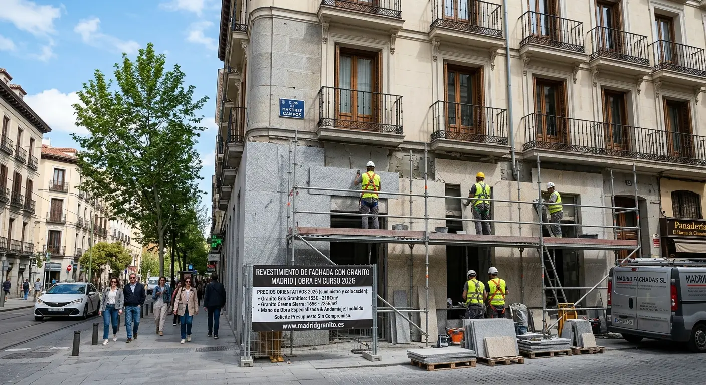 Revestimiento de Fachadas con Granito en Madrid: Precios 2026